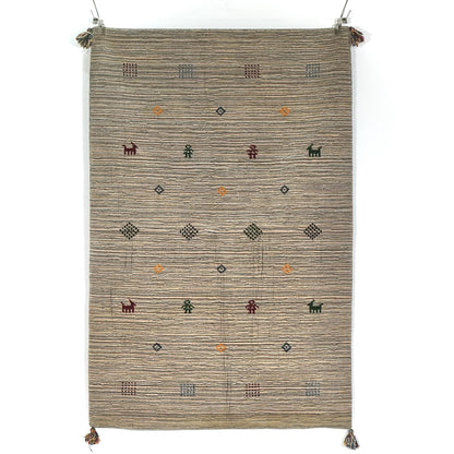 送料無料 ヴィンテージ ラグ(手織り/185.5cm×122cm)