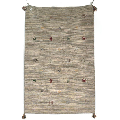 送料無料 ヴィンテージ ラグ(手織り/185.5cm×122cm)