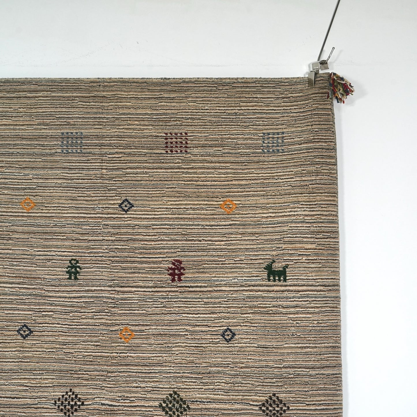 送料無料 ヴィンテージ ラグ(手織り/185.5cm×122cm)