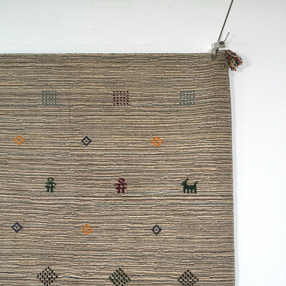 送料無料 ヴィンテージ ラグ(手織り/185.5cm×122cm)