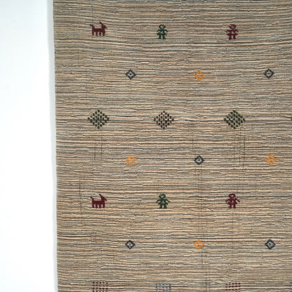 送料無料 ヴィンテージ ラグ(手織り/185.5cm×122cm)