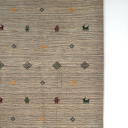 送料無料 ヴィンテージ ラグ(手織り/185.5cm×122cm)