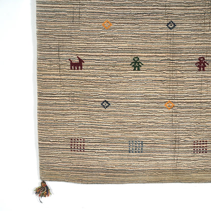 送料無料 ヴィンテージ ラグ(手織り/185.5cm×122cm)