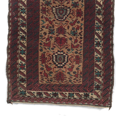 送料無料 ヴィンテージ ラグ(手織り/162cm×91cm)