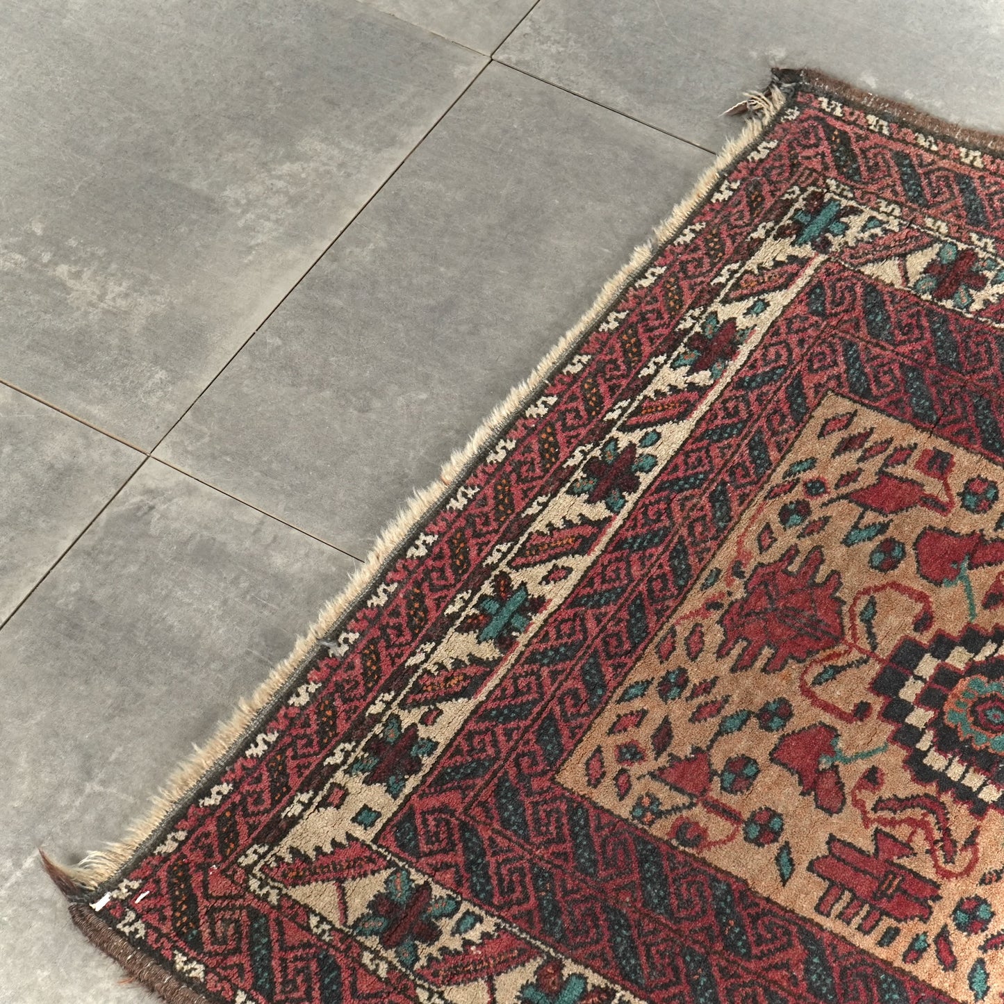 送料無料 ヴィンテージ ラグ(手織り/162cm×91cm)