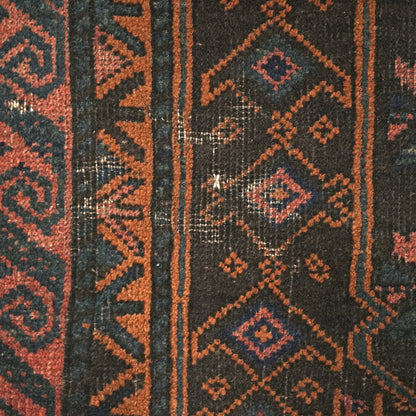 送料無料 ヴィンテージ ラグ(手織り/144cm×80cm)