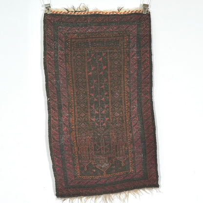 送料無料 ヴィンテージ ラグ(手織り/144cm×80cm)