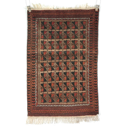 送料無料 ヴィンテージ ラグ(手織り/163cm×96cm)