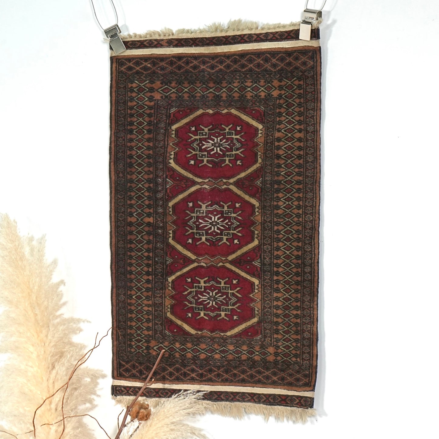 送料無料 ヴィンテージ ラグ(手織り/103cm×60cm)