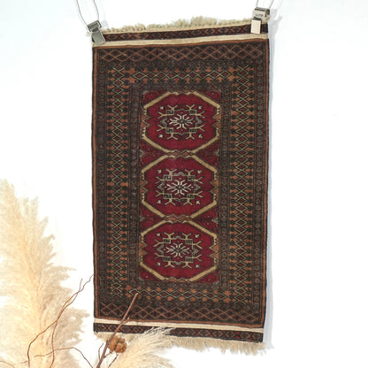 送料無料 ヴィンテージ ラグ(手織り/103cm×60cm)