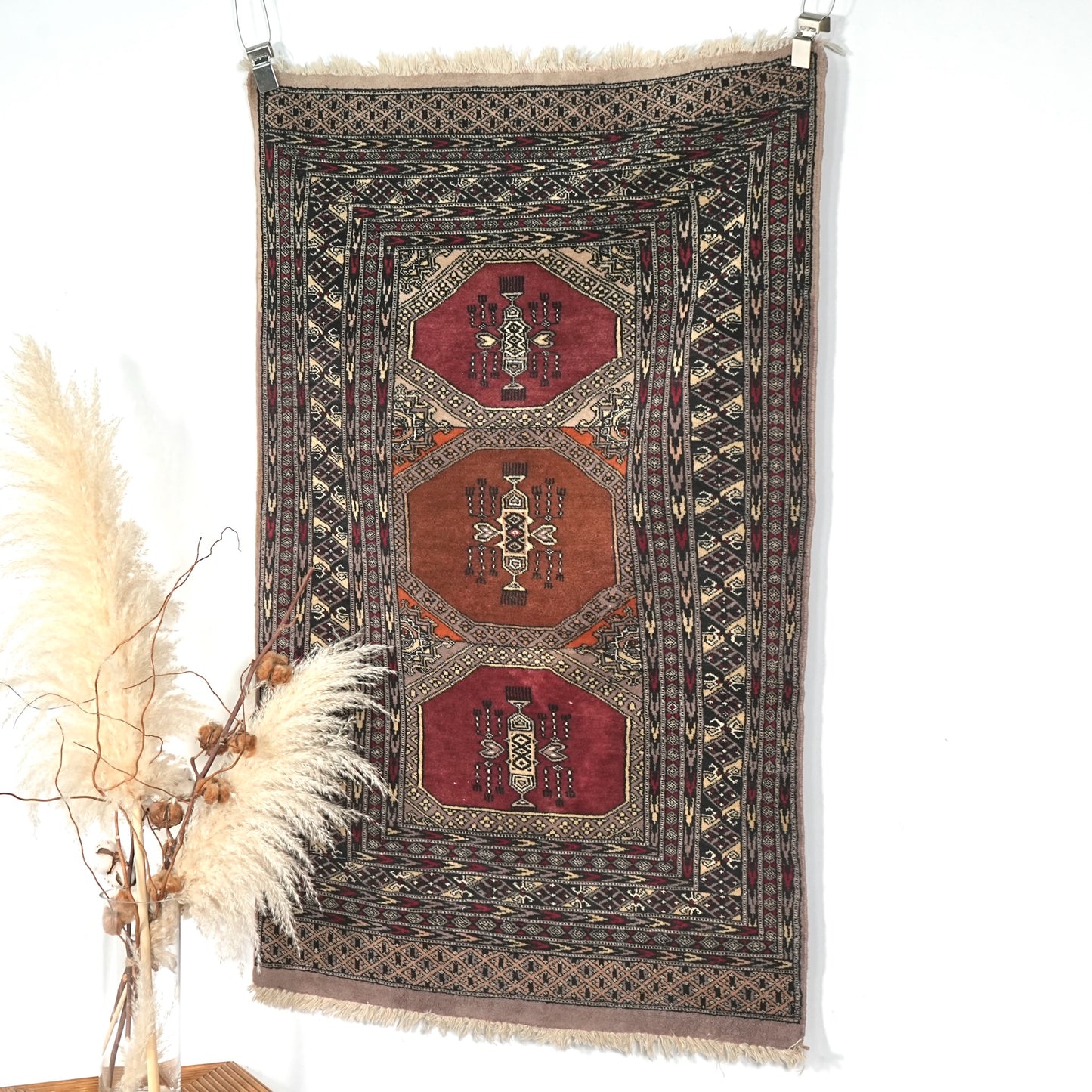 送料無料 ヴィンテージ ラグ(手織り/157cm×96cm)