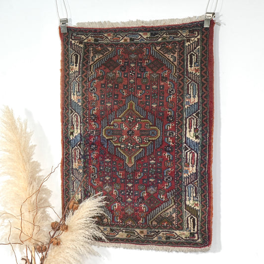 ヴィンテージ ラグ(手織り/122cm×87.5cm)