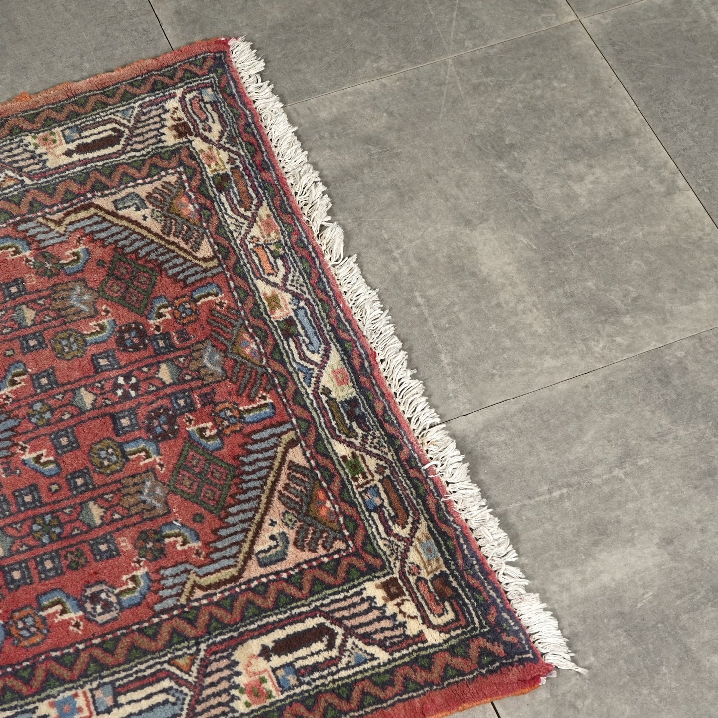 送料無料 ヴィンテージ ラグ(手織り/122cm×87.5cm)