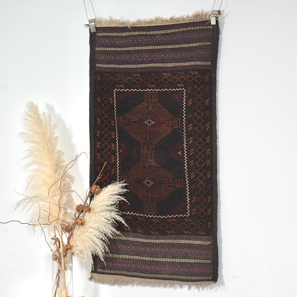 送料無料 ヴィンテージ ラグ(手織り/158cm×83cm)