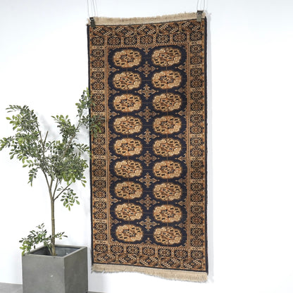 送料無料 ヴィンテージ ラグ(手織り/189cm×90.5cm)