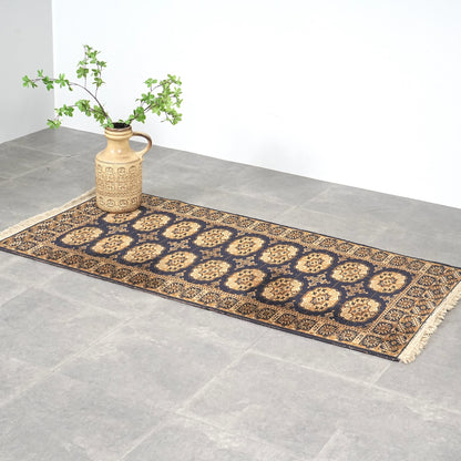 送料無料 ヴィンテージ ラグ(手織り/189cm×90.5cm)