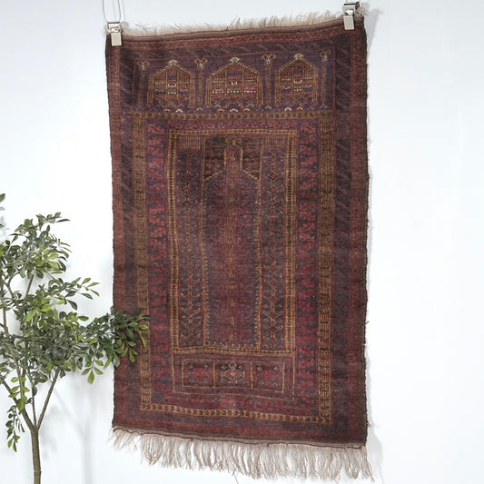 ヴィンテージ ラグ(手織り/143cm×87cm)