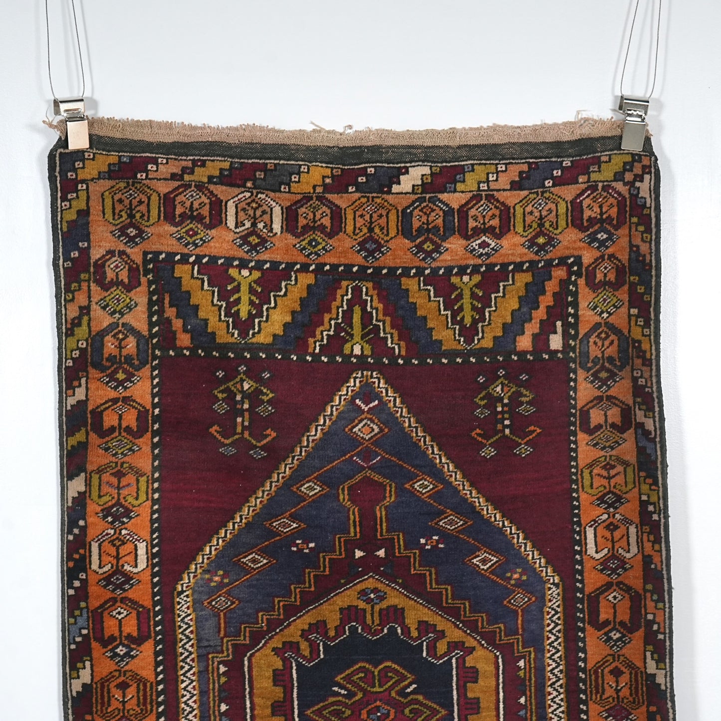 送料無料 ヴィンテージ ラグ(手織り/173cm×92.5cm)