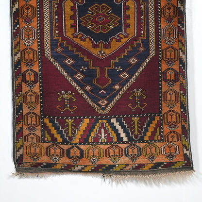 送料無料 ヴィンテージ ラグ(手織り/173cm×92.5cm)