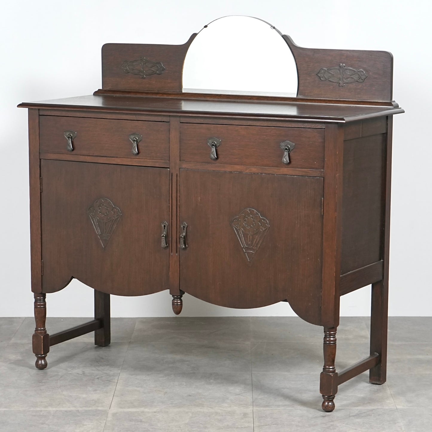 英国アンティーク ミラーバックサイドボード