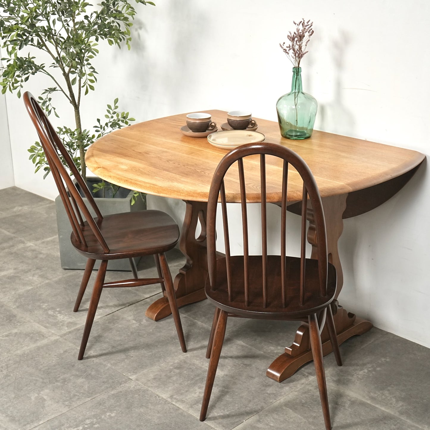 【ERCOL】ヴィンテージ ドロップリーフテーブル(バイカラー)