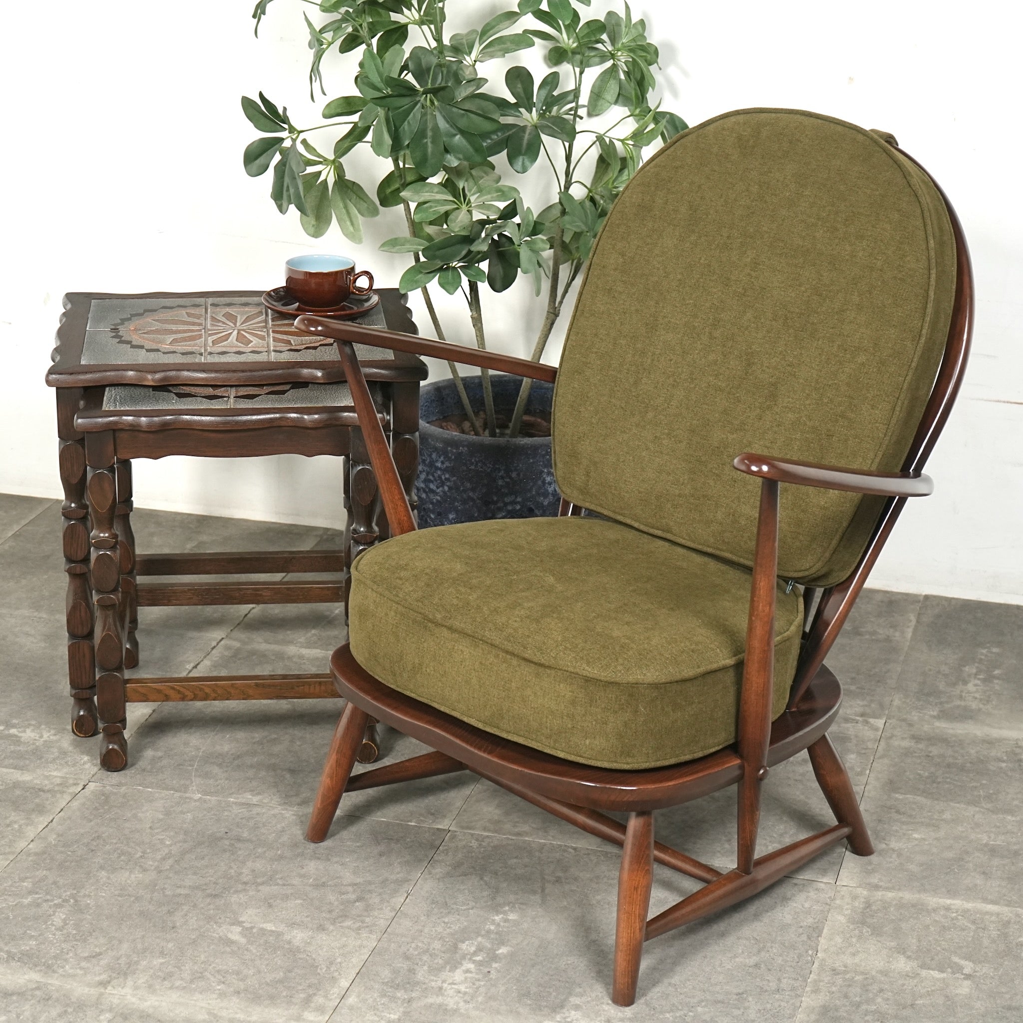 ERCOL】ヴィンテージ 1Pソファ(イージーチェア)【張替済