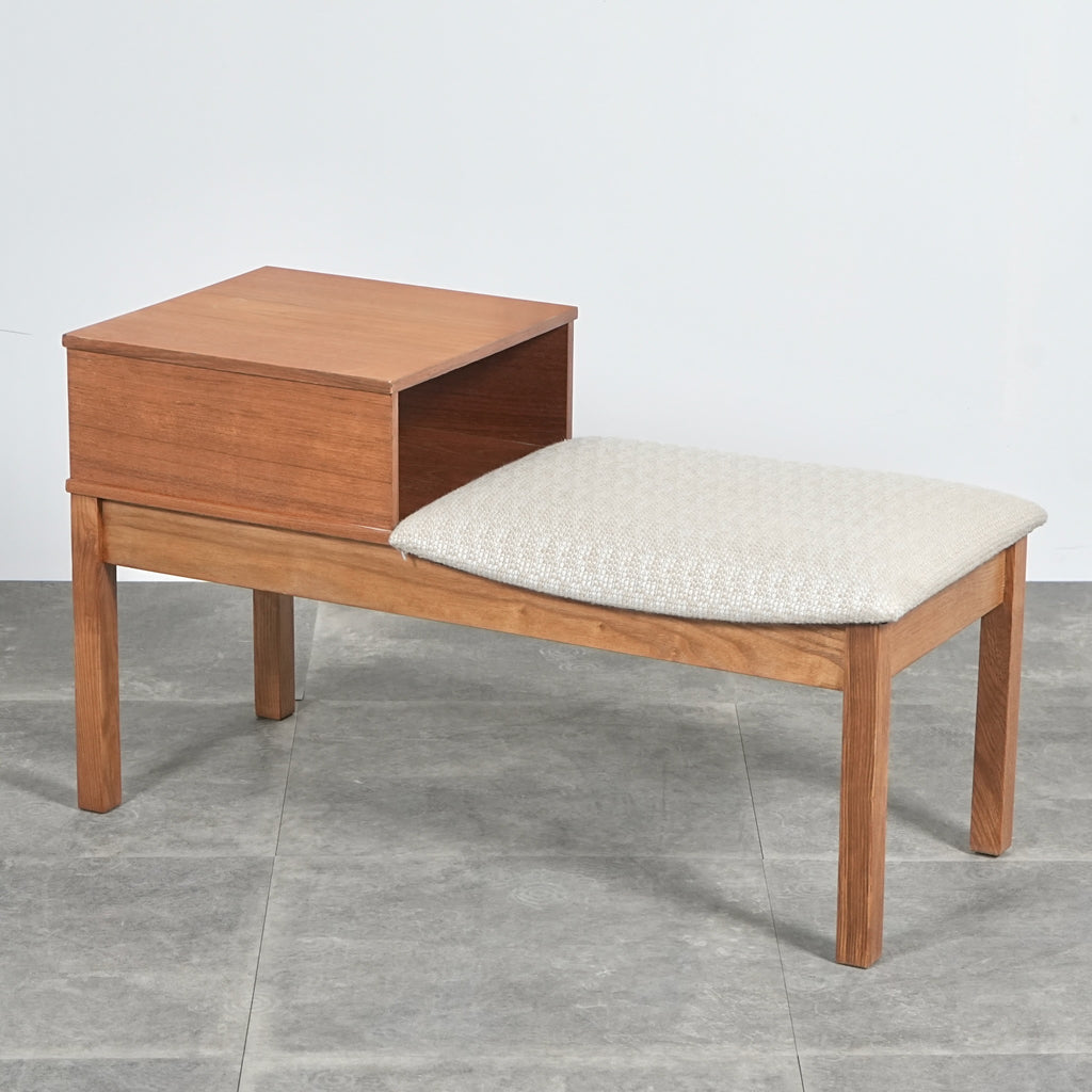 イギリスヴィンテージ テレフォンベンチ【張替済】