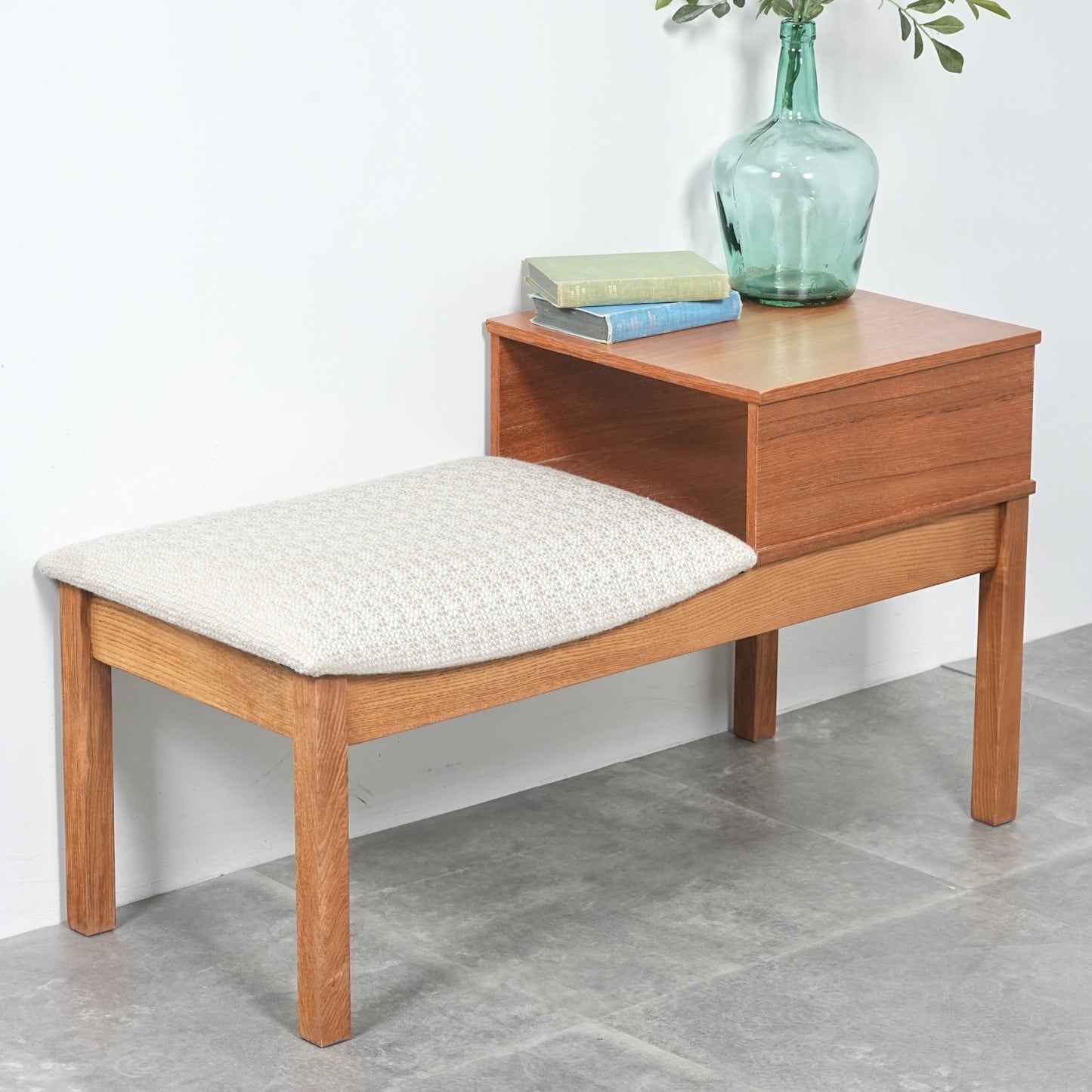 イギリスヴィンテージ テレフォンベンチ【張替済】