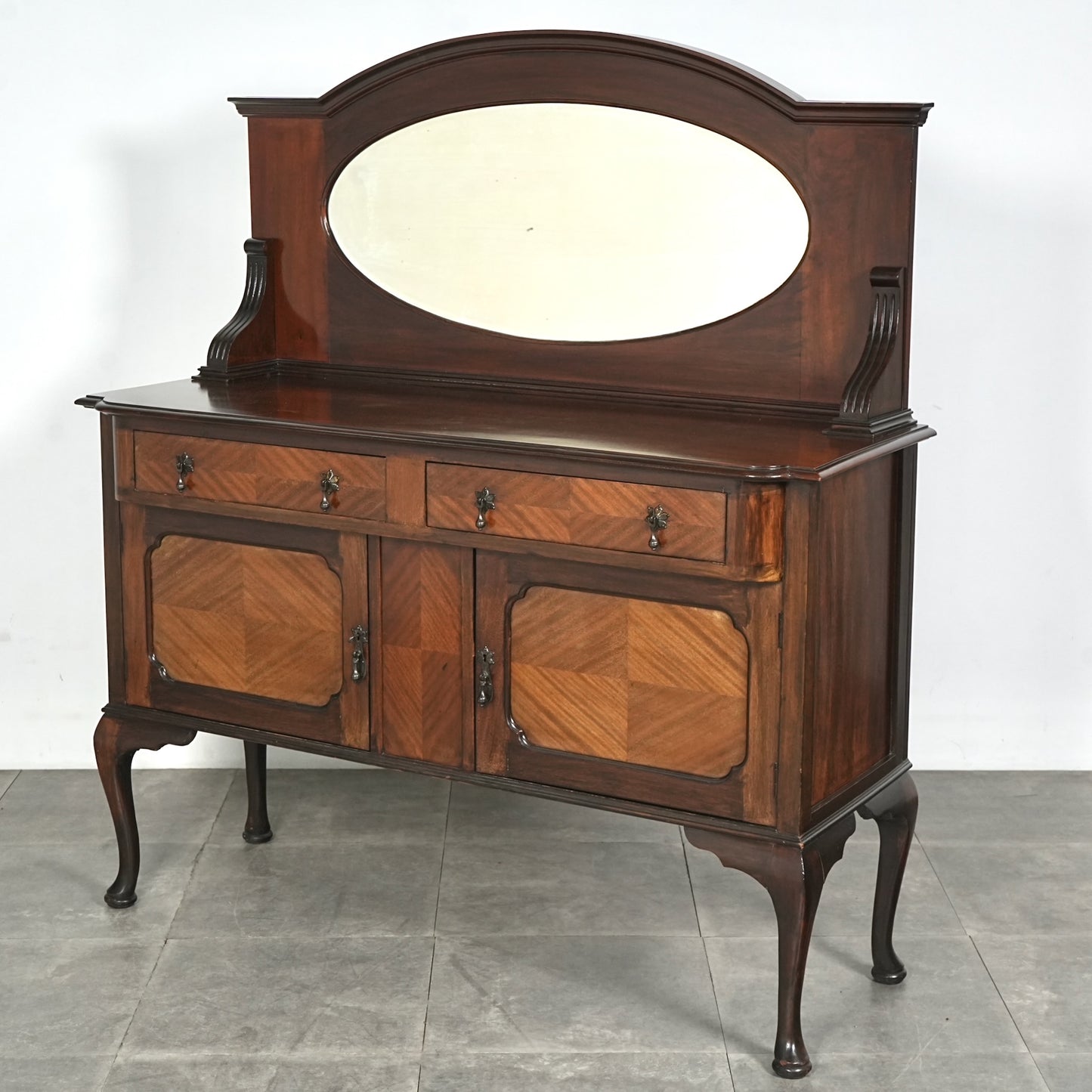 英国アンティーク ミラーバックサイドボード