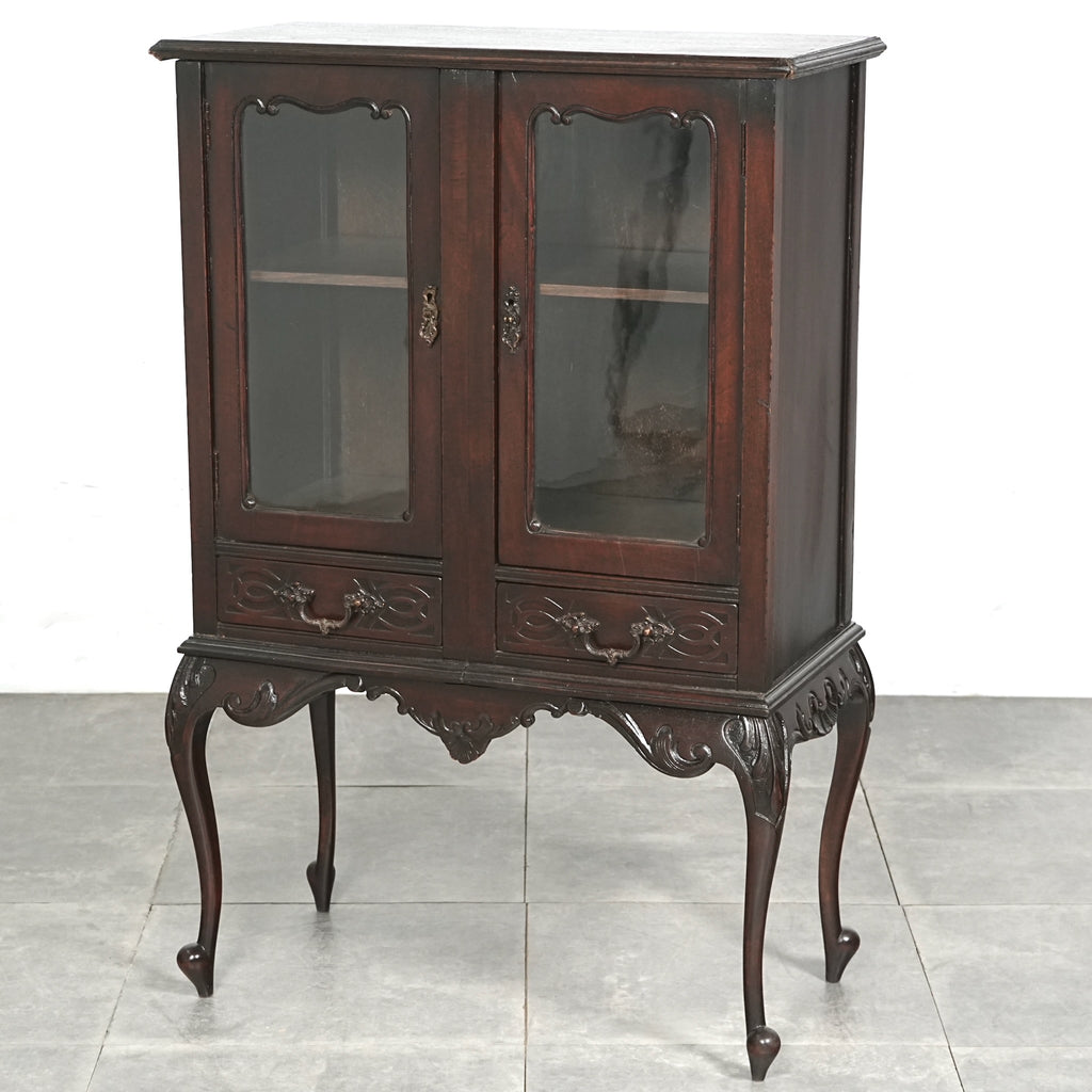 英国アンティーク ガラスキャビネット