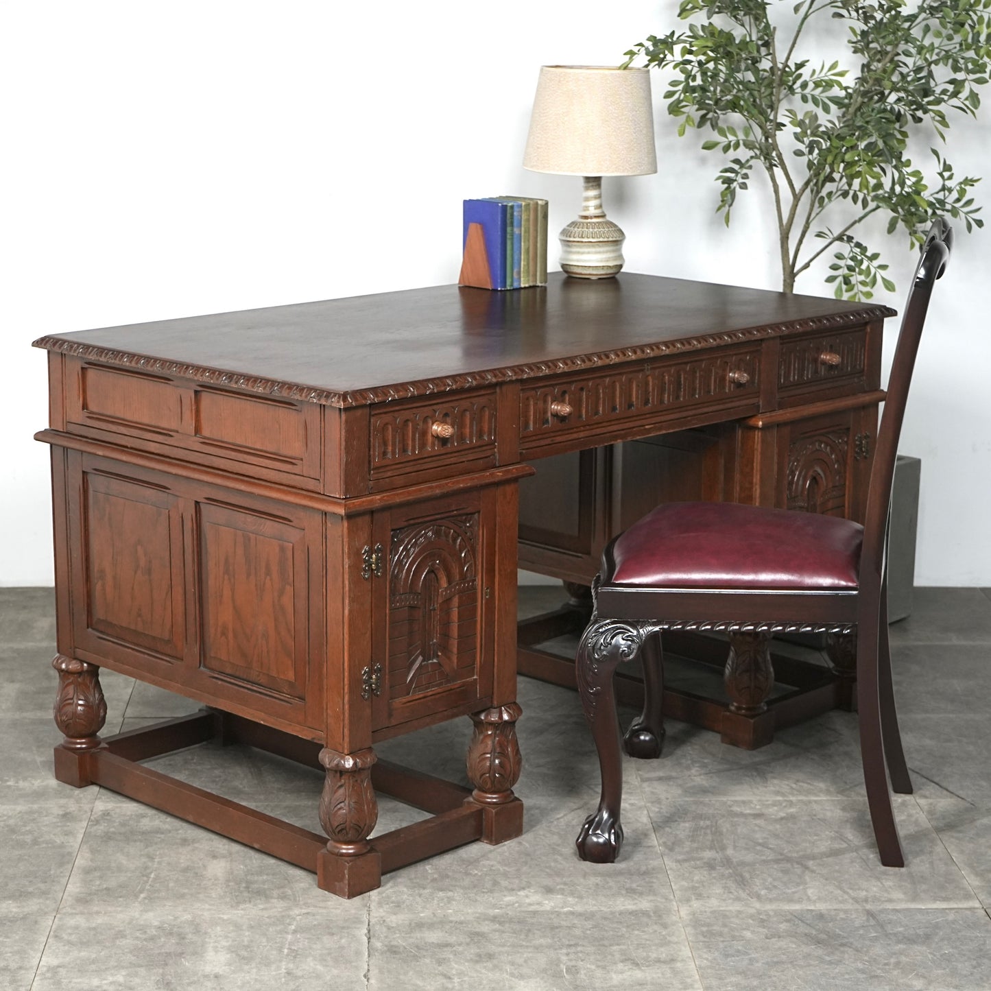 英国アンティーク ライティングデスク(ダブルサイド)