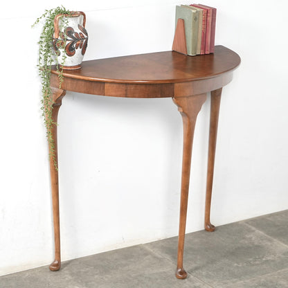英国ヴィンテージ コンソールテーブル(ハーフムーンテーブル)
