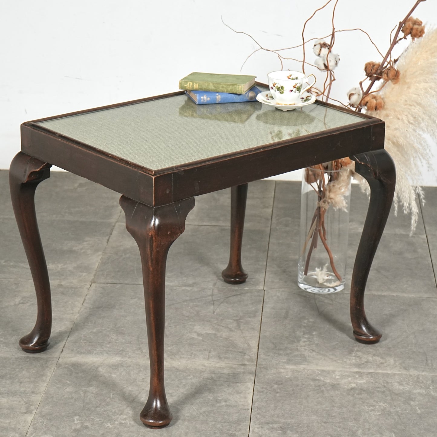 英国クラシック ガラストップローテーブル