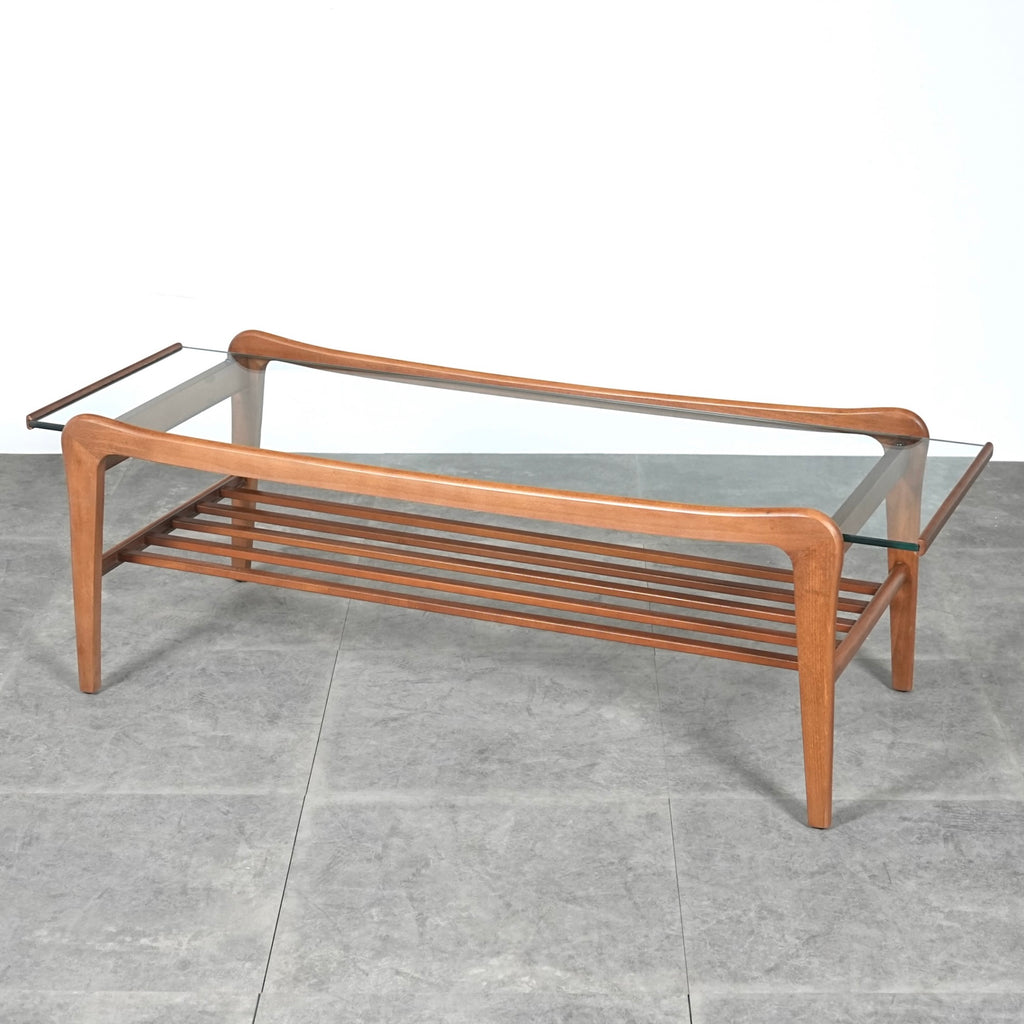 イギリスヴィンテージ ガラストップ ローテーブル