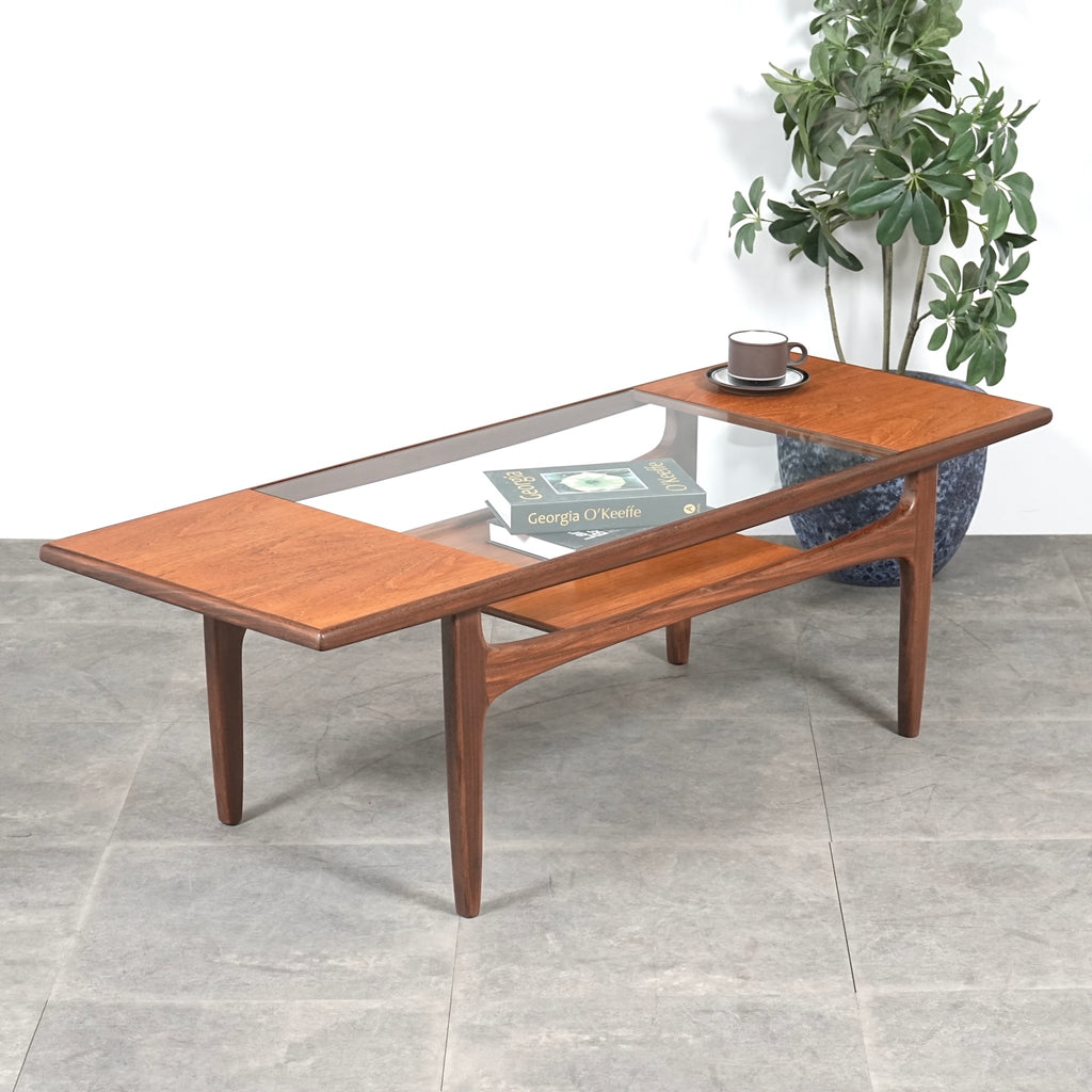 【G-PLAN】ガラストップ ローテーブル