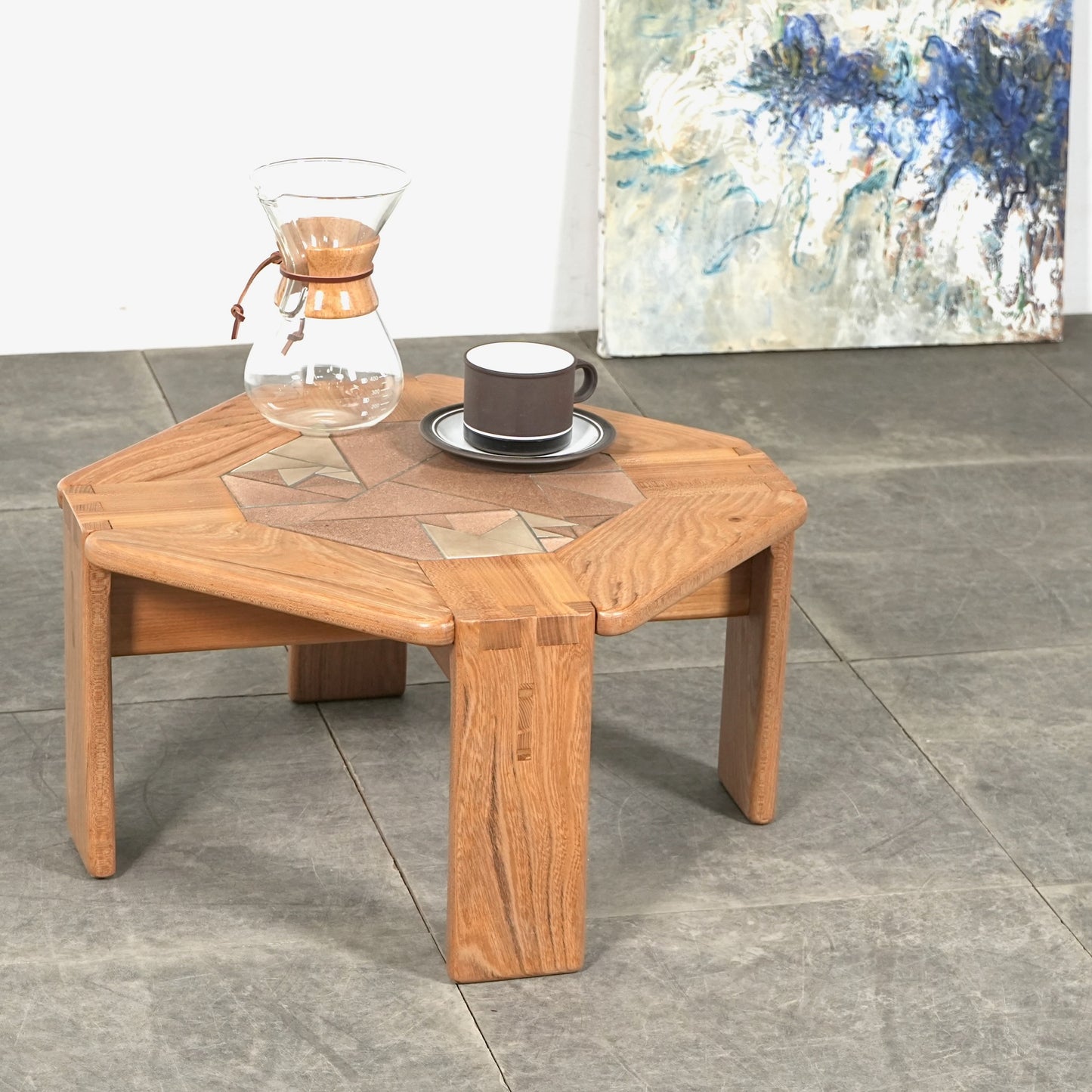 イギリスヴィンテージ タイルトップ ローテーブル