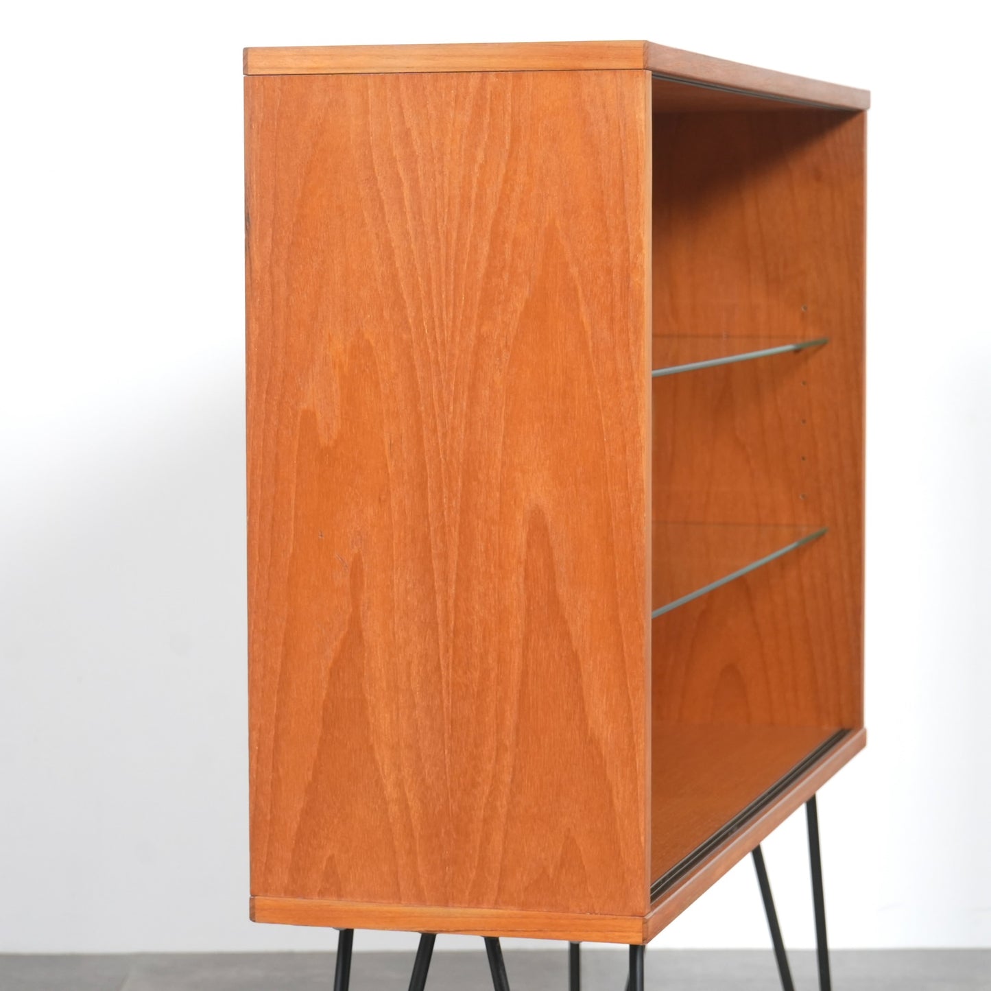 イギリスヴィンテージ ガラスキャビネット (ヘアピンカスタム)