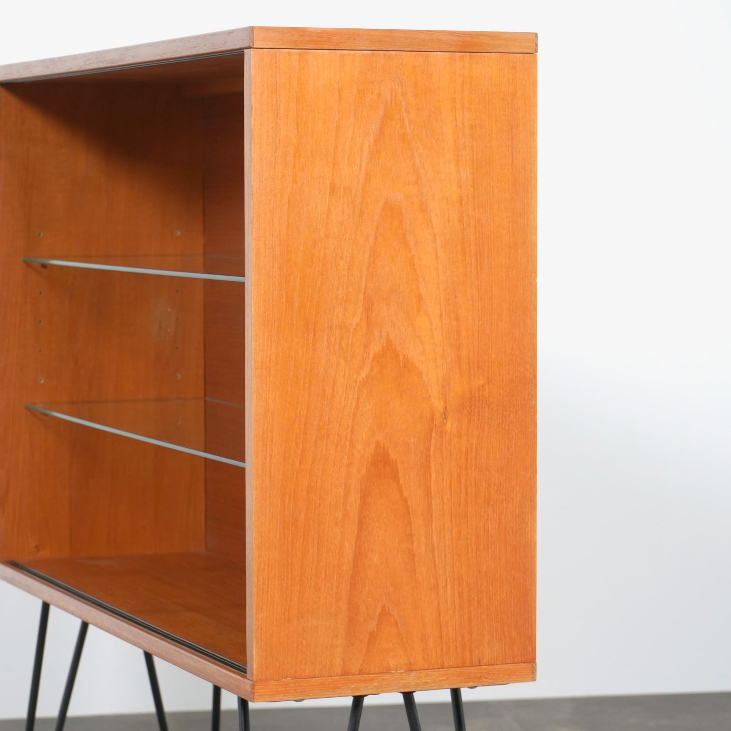 イギリスヴィンテージ ガラスキャビネット (ヘアピンカスタム)