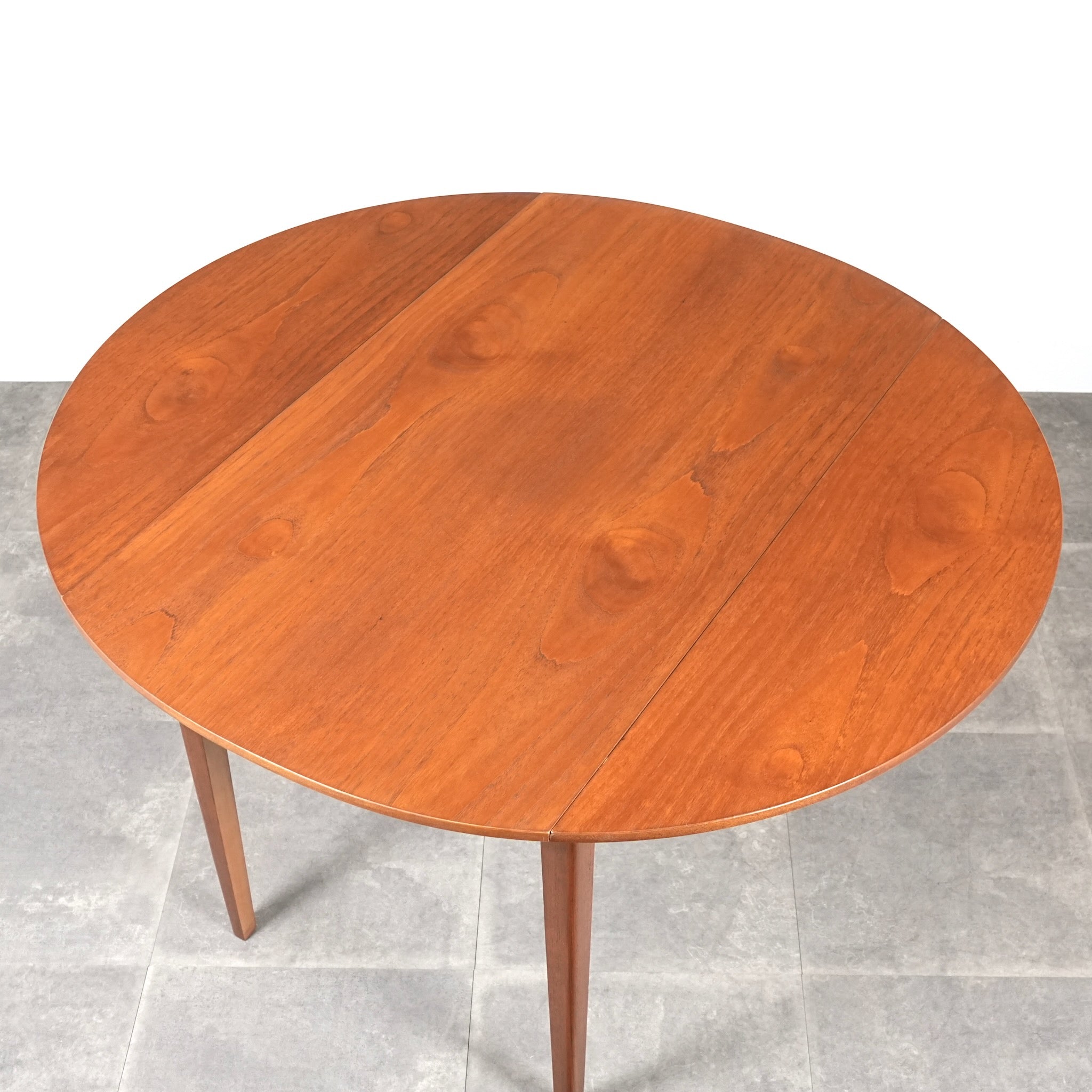海外輸入 インボイス 円形 ドロップリーフ ダイニングテーブル
