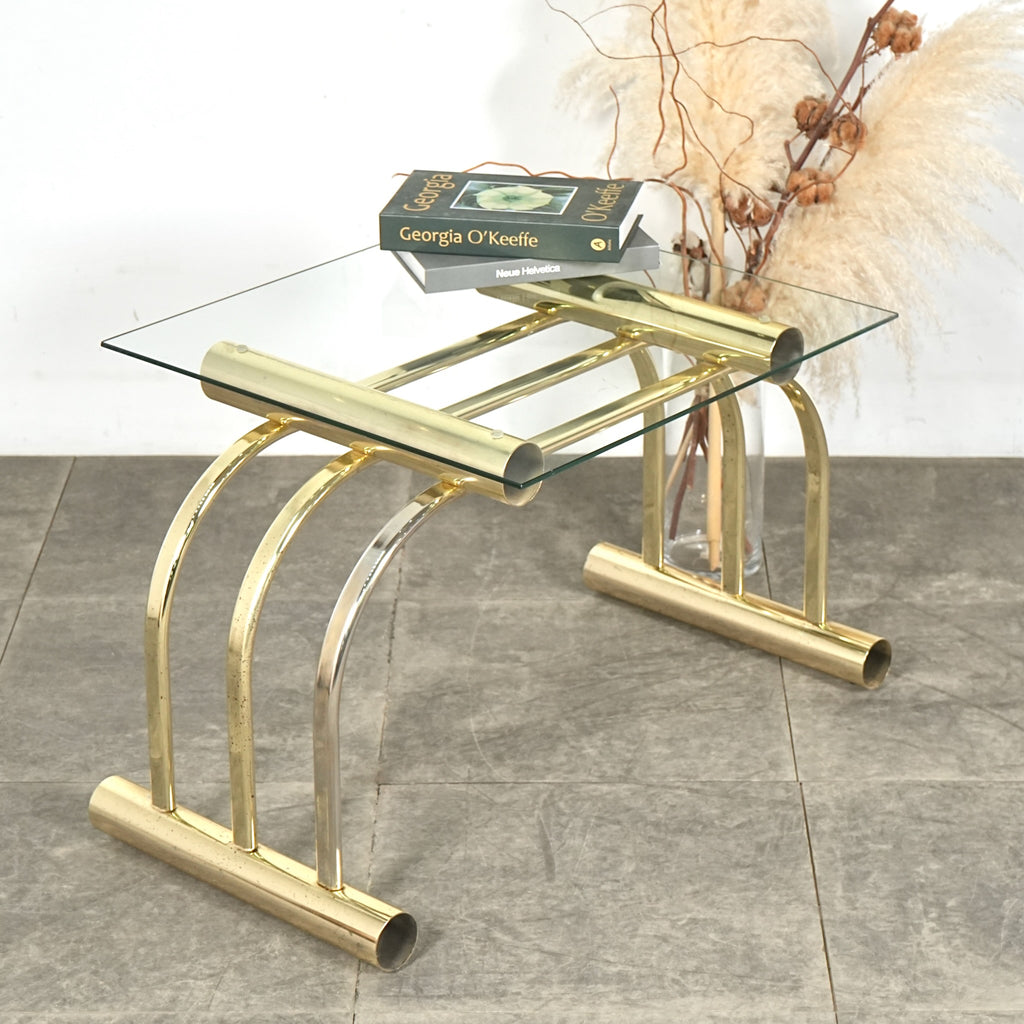 デンマークヴィンテージ ガラストップ ローテーブル