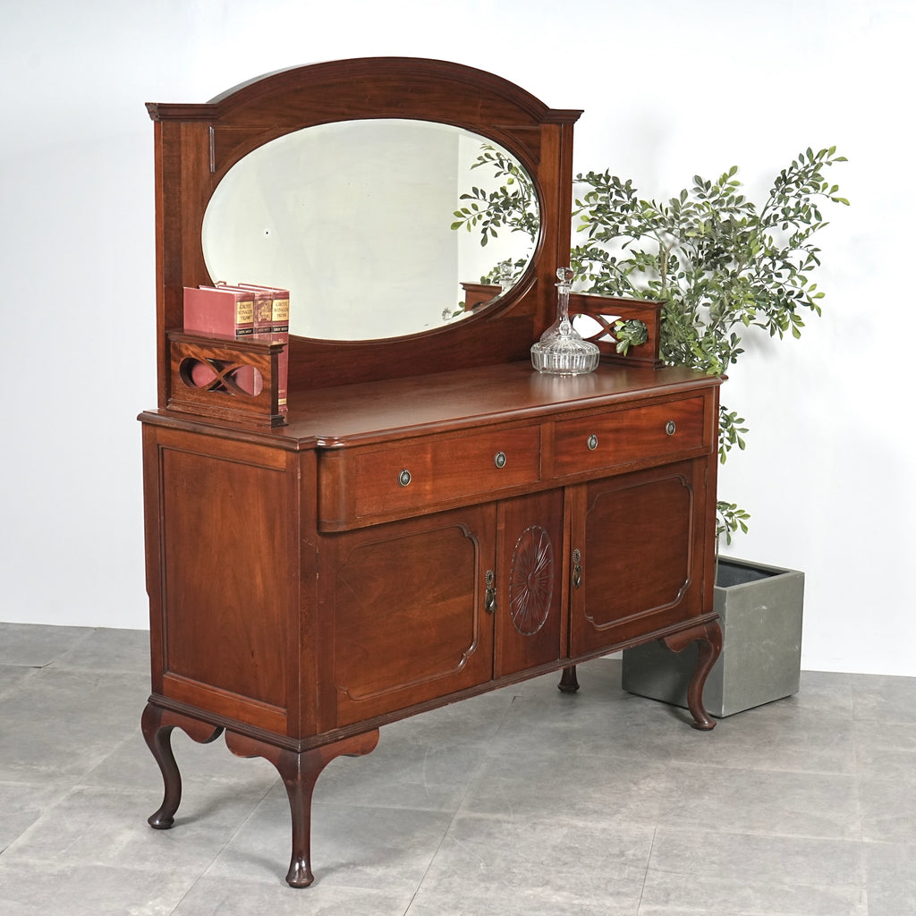 英国アンティーク ミラーバックサイドボード