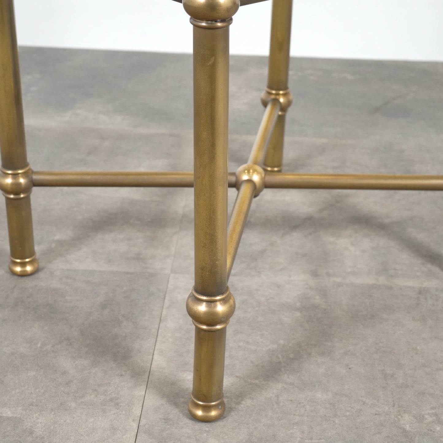 イギリスヴィンテージ ガラストップ サイドテーブル