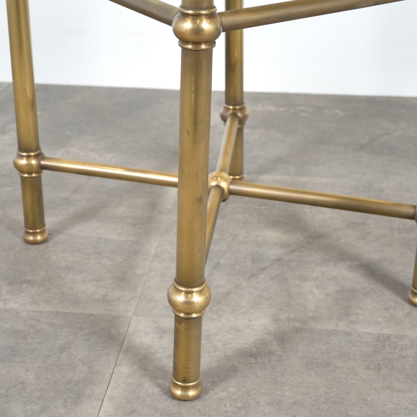 イギリスヴィンテージ ガラストップ サイドテーブル