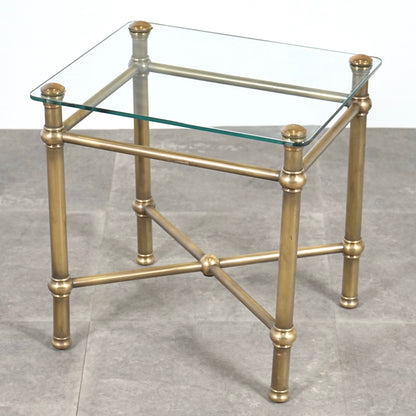 イギリスヴィンテージ ガラストップ サイドテーブル