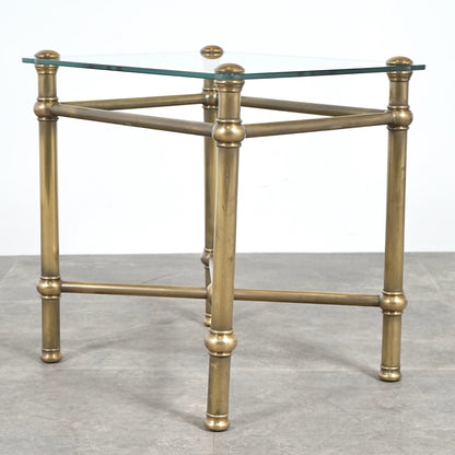 イギリスヴィンテージ ガラストップ サイドテーブル