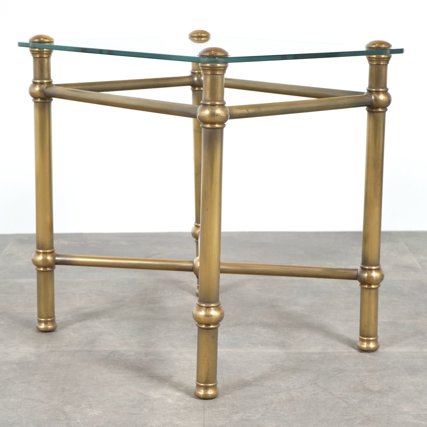 イギリスヴィンテージ ガラストップ サイドテーブル