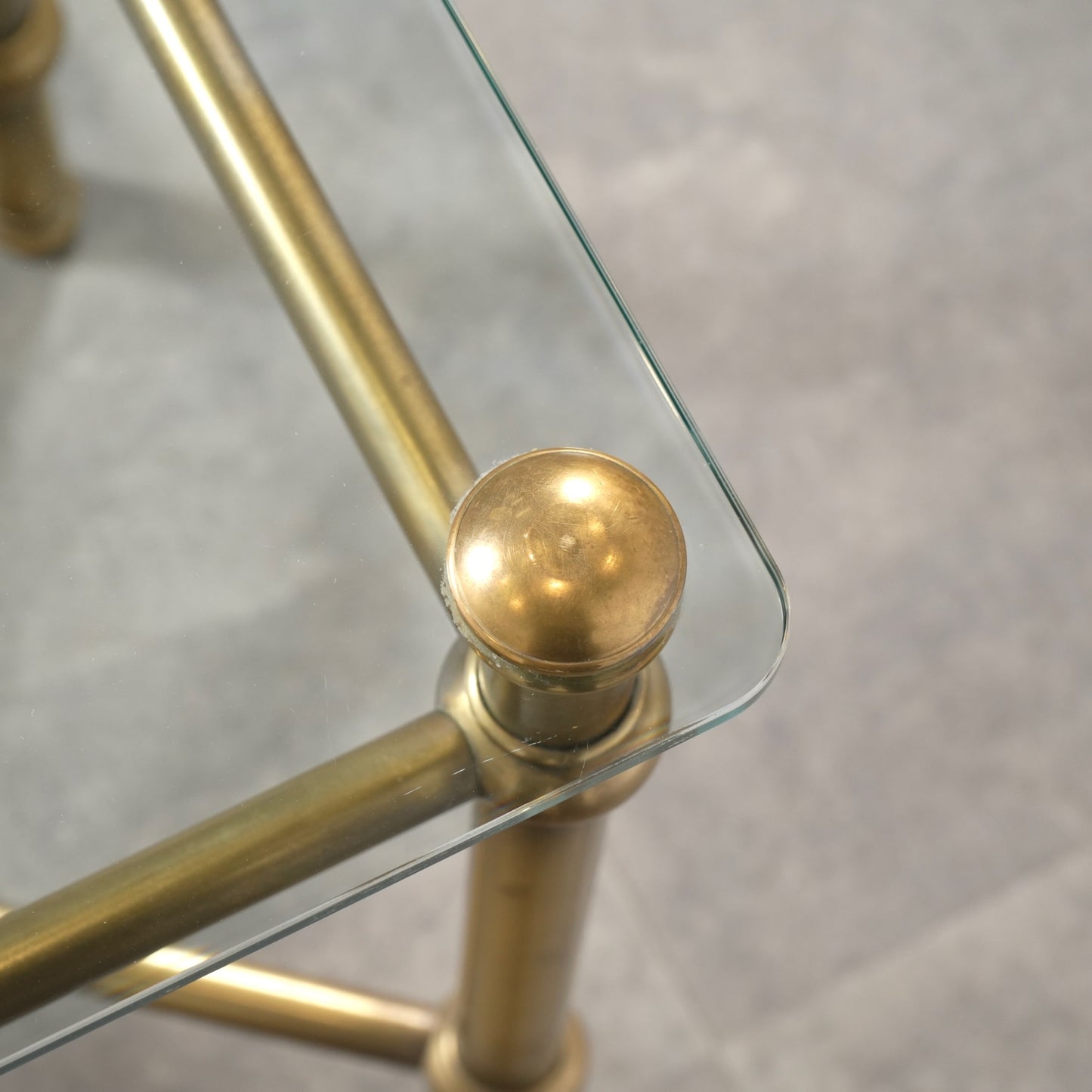 イギリスヴィンテージ ガラストップ サイドテーブル