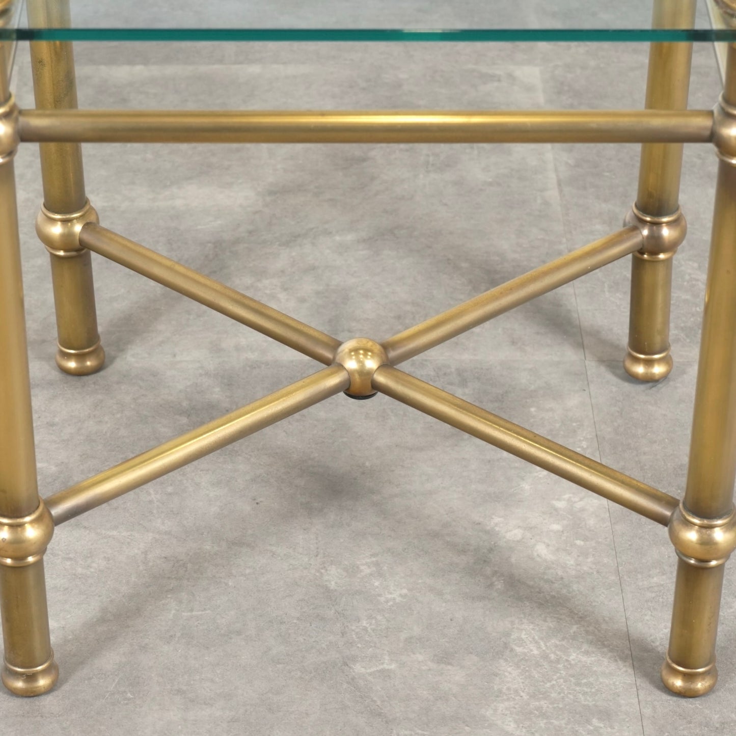 イギリスヴィンテージ ガラストップ サイドテーブル