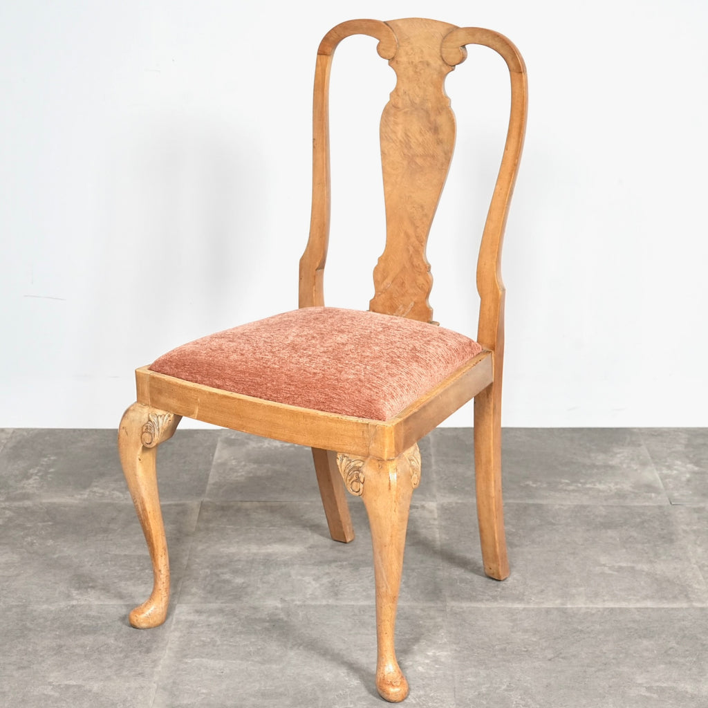 英国クラシック ヴィンテージ クイーンアンチェア【張替済】