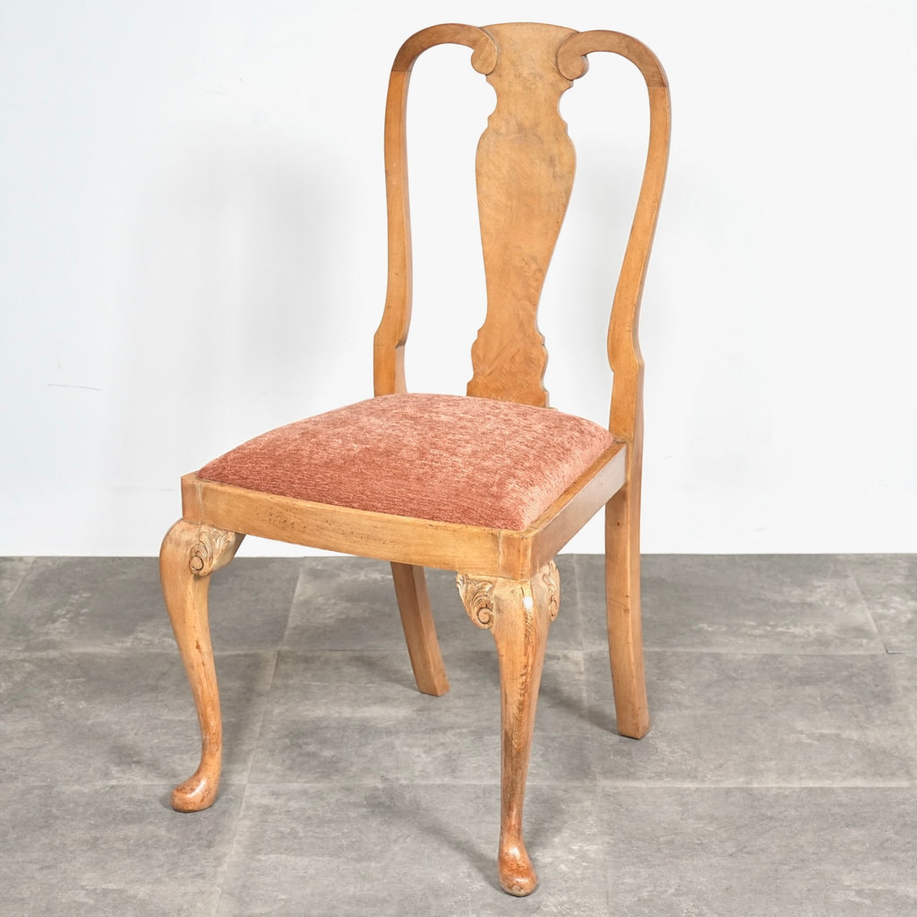 英国クラシック ヴィンテージ クイーンアンチェア【張替済】